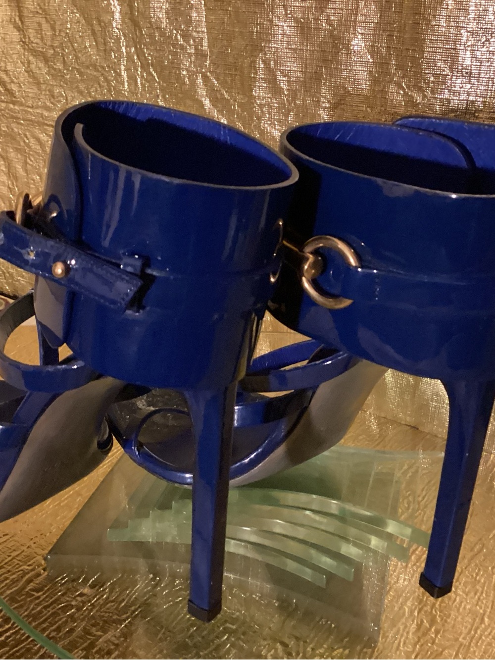 Gucci Blue Strappy High Heel Sandals - Picture 6 of 7